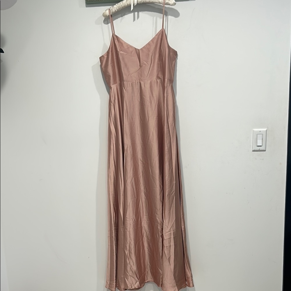 Show Me Your MuMu rosé champagne Pink satin elegant evening Maxi Dress women XL